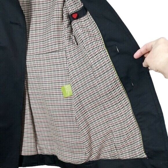 Söia & Kyo Short Trench Coat Black XS DoubleBreast Convertible Collar Lined - Picture 6 of 12